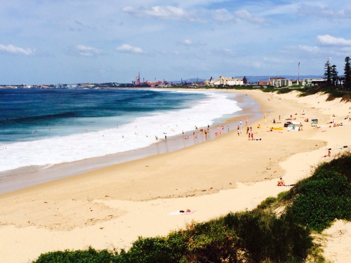 卧龙岗茫茫的大海，恬静的海湾，绿色的山峦，金色的沙滩，蜿蜒的海滨公路，组成了一幅优美的风景画。