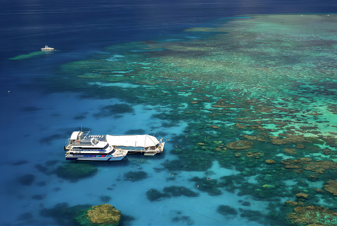 当您来到我们的外堡大堡礁多功能浮台，世界著名的大堡礁奇景将尽收眼底！
