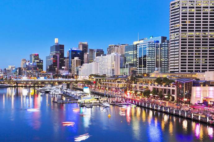 悉尼达令港夜景